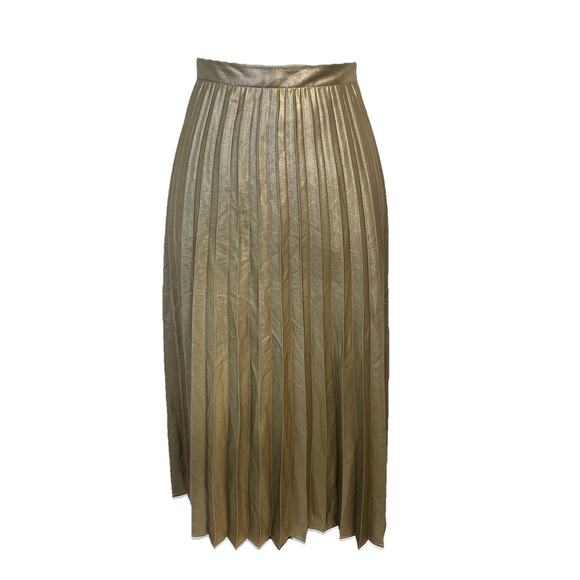 Ann Taylor Dresses & Skirts - Ann Taylor Skirt size 14 Gold Shimmery Pleated Wedding Evening Cocktail Modest